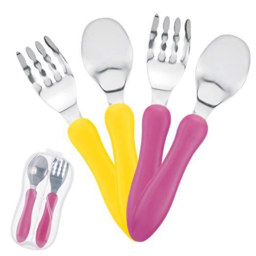 Toddler Utensils Forks And Spoons Set Stainless Steel - Temu
